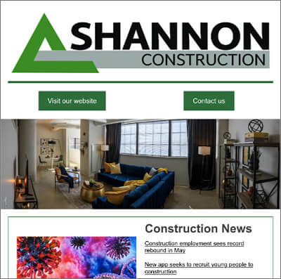 Shannon Construction newsletter header