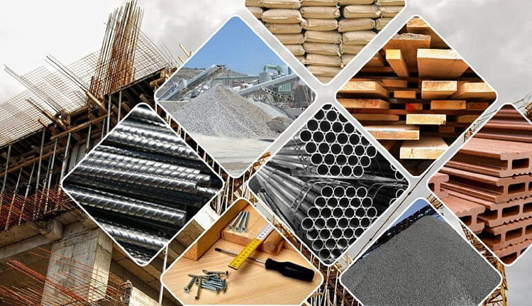 Various construction materials used for building residential and commercial buildings