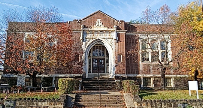 Front entrance of Carnegie Free Library of Swissvale