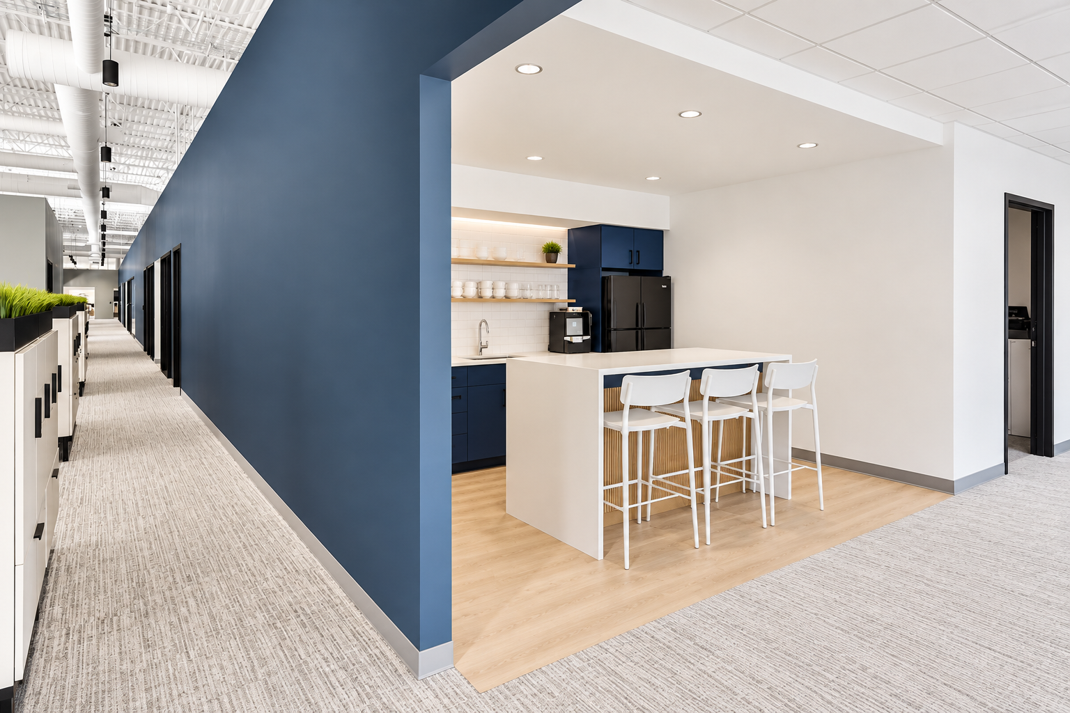 Tobii - Office Corridor and kitchenette